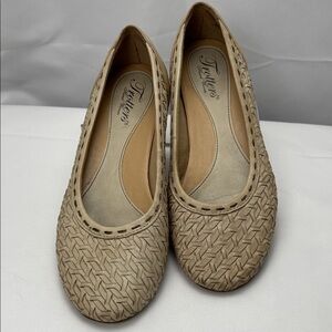 Trotters Women's Sz5 Jade Woven Flats W/Block Heel #0233